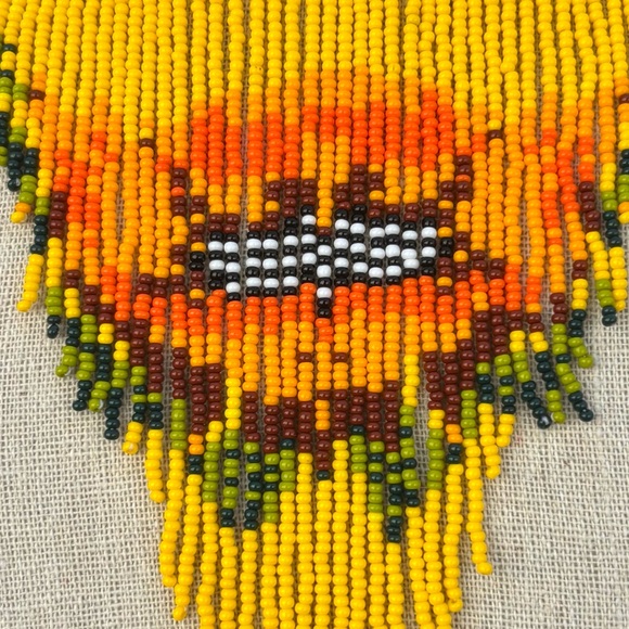 💕New Listing 💕Handmade Beaded Choker with Fringe Waterfall and Earrings - Picture 5 of 9